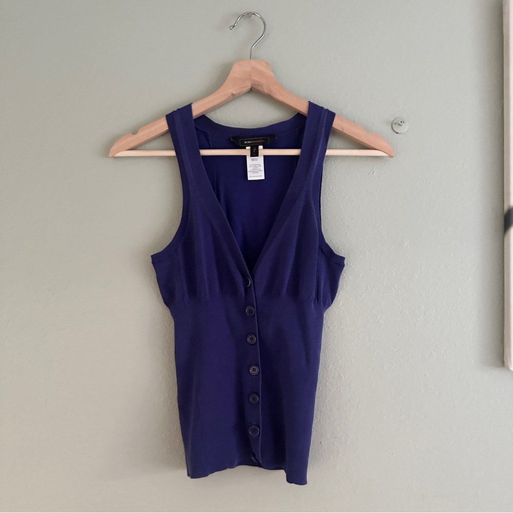 BCGBMAXAZRIA knit button down vest